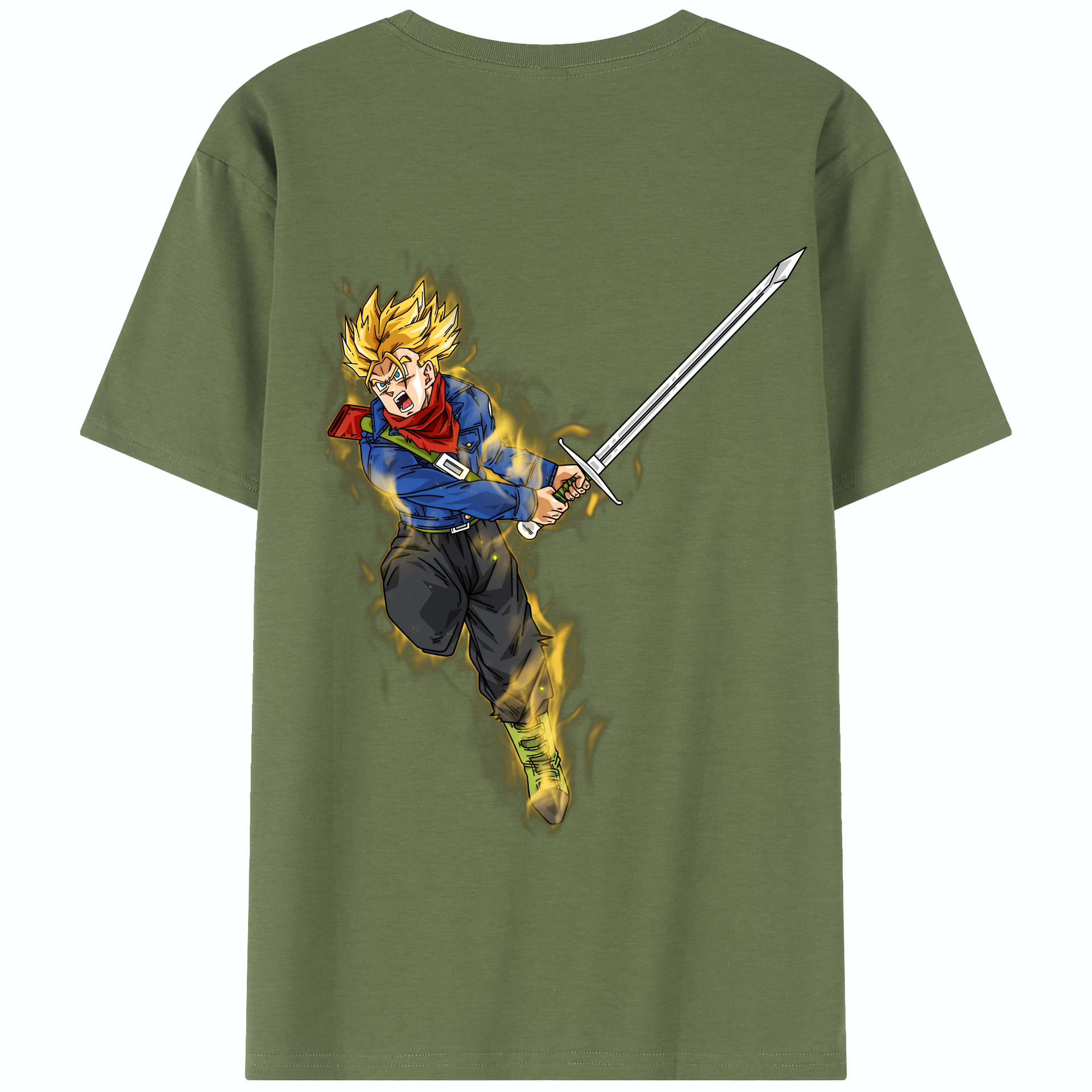 （画像用） ドラゴンボール トランクス（Torankusu）DRAGON BALL Trunks 綿100％半袖Tシャツ（背面プリント）